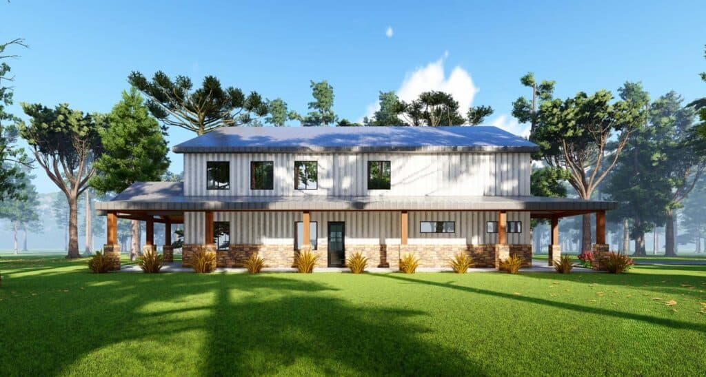 modern minimalist barndominium